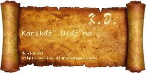Karikó Diána névjegykártya