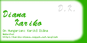 diana kariko business card